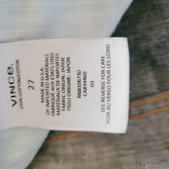 Vince Denim Womens High Rise Crop Jean Size 27 Button Fly Raw Hem - Picture 4 of 7